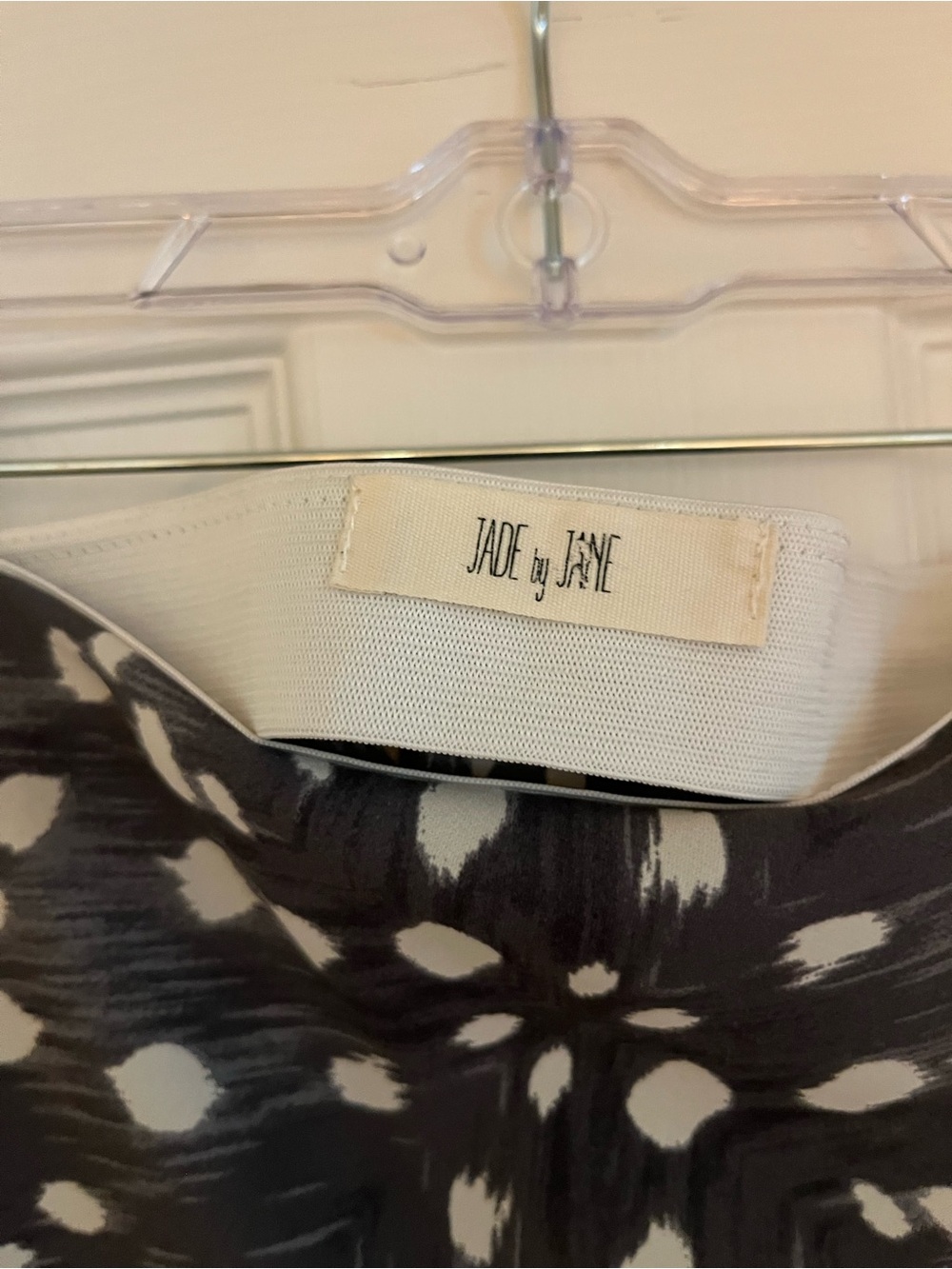Grey and White Silky Asymmetrical A-Line Skirt - Picture 3 of 4
